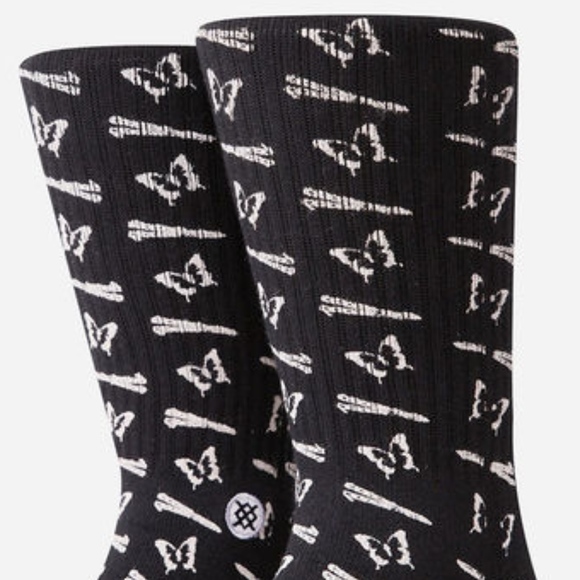 STANCE Butterflies Mens Socks Medium Black - Picture 4 of 5